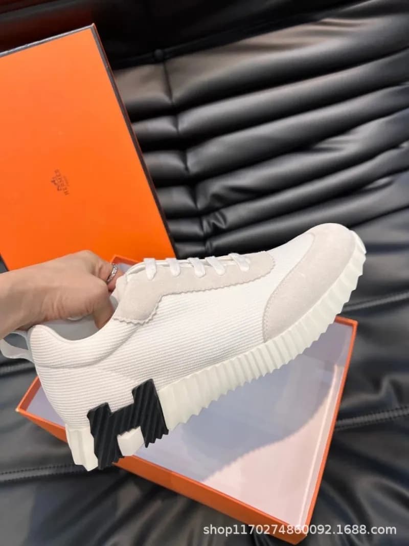 Hermès H-Stripes Sneaker White with Black H Logo