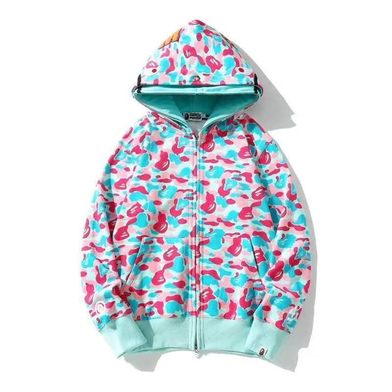 BAPE Shark Hooded Zip-Up Camo Shark — 8809薄荷绿