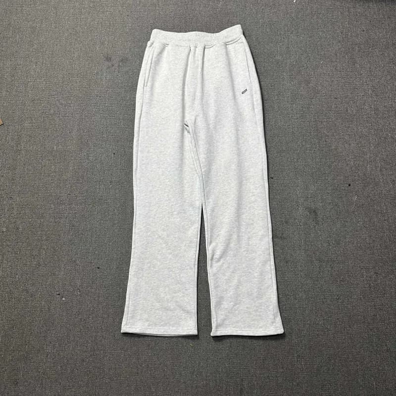 Corteiz Cropped Hoodie & Wide-leg Joggers Set White Script Logo — Gray [trousers] 1001