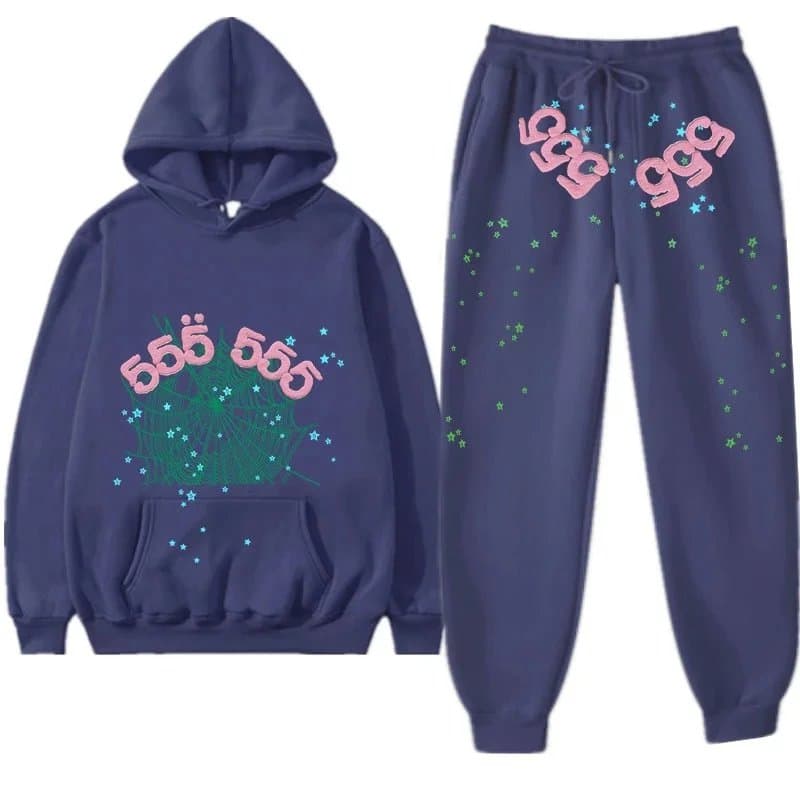 Sp5der Hoodie and Joggers Set Spider Web Logo — 30