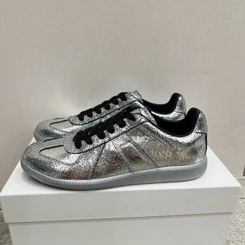 Maison Margiela Future Sneaker Cracked Metallic Silver