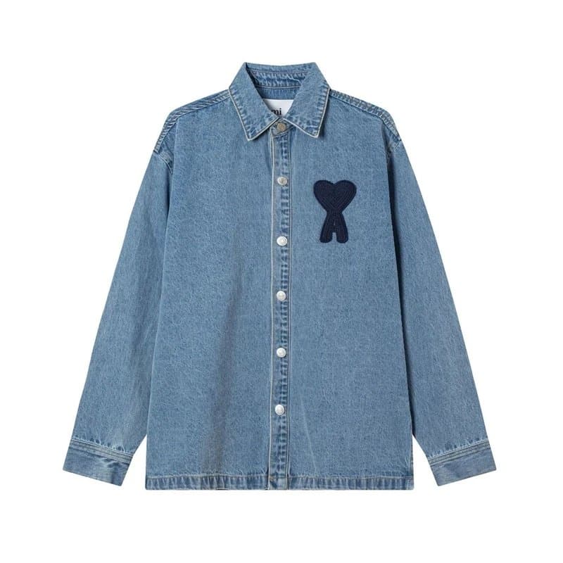 Amiri Button-Up Shirt Heart Logo — C33
