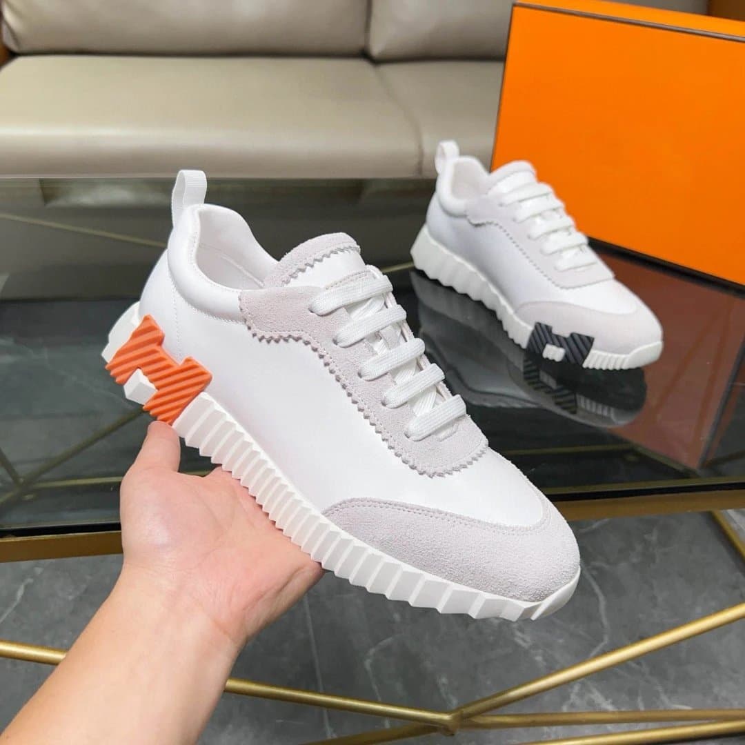 Hermès H-Stripes Sneaker White Orange Grey