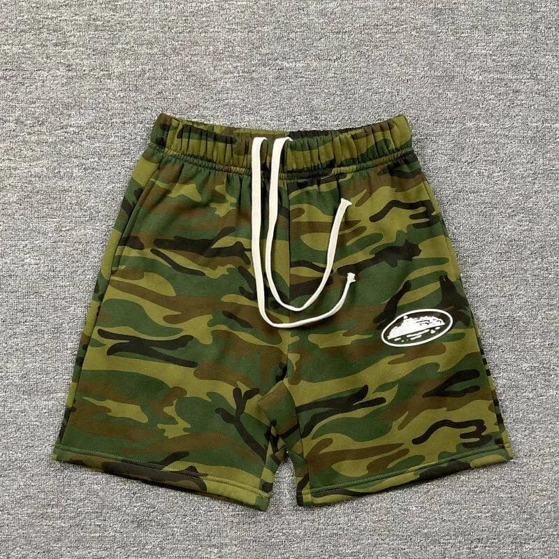 Fear of God Essentials Camo Shorts Olive Camouflage