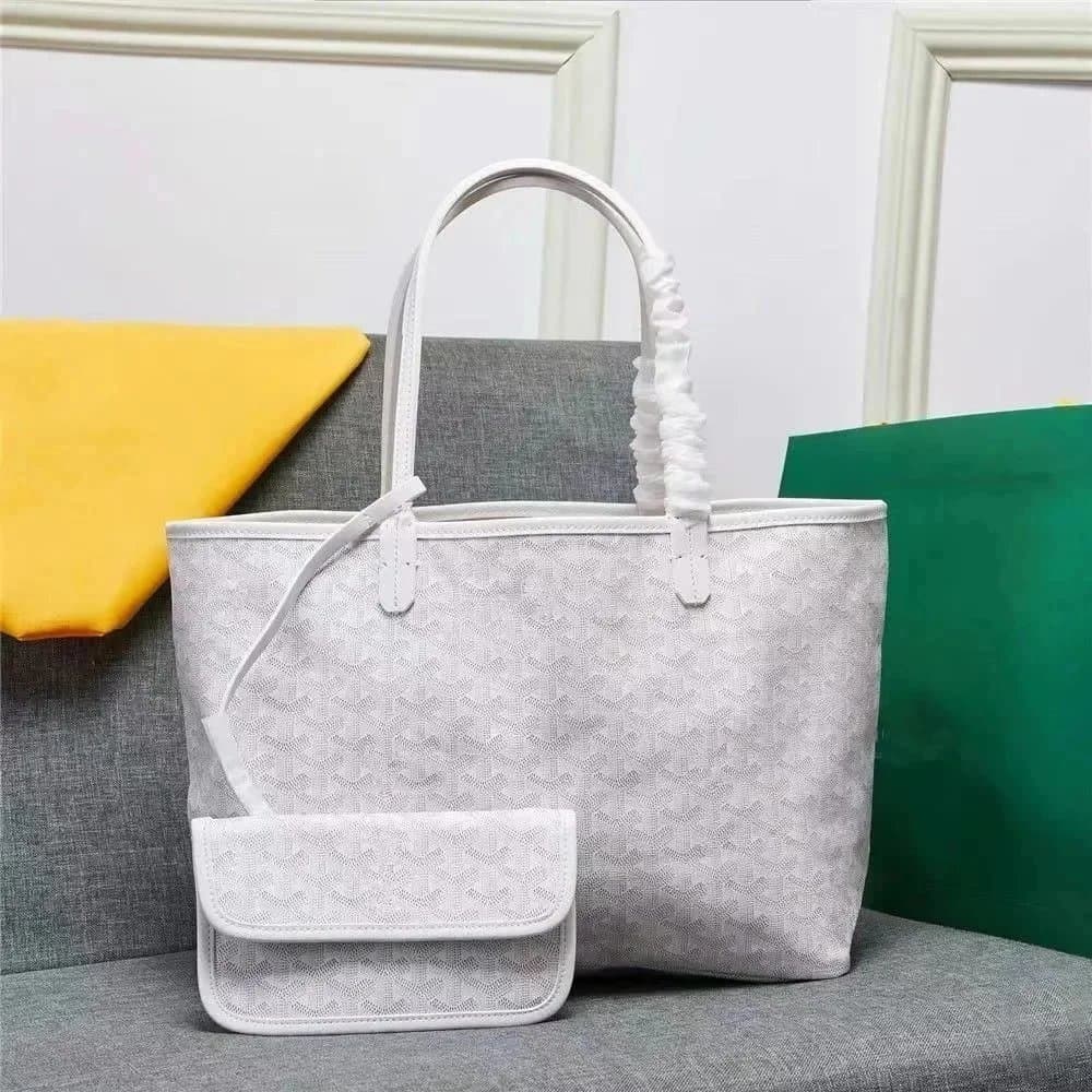 Goyard Saint Louis Tote White Goyardine Canvas