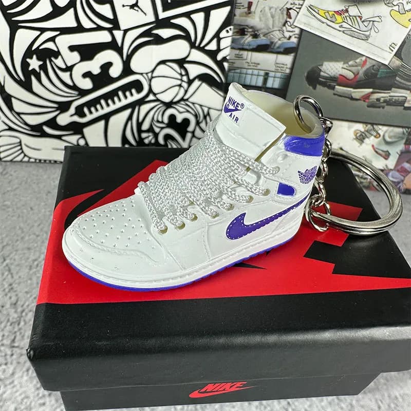 Air Jordan 1 High Miniature Keychain — 51.purple white + box