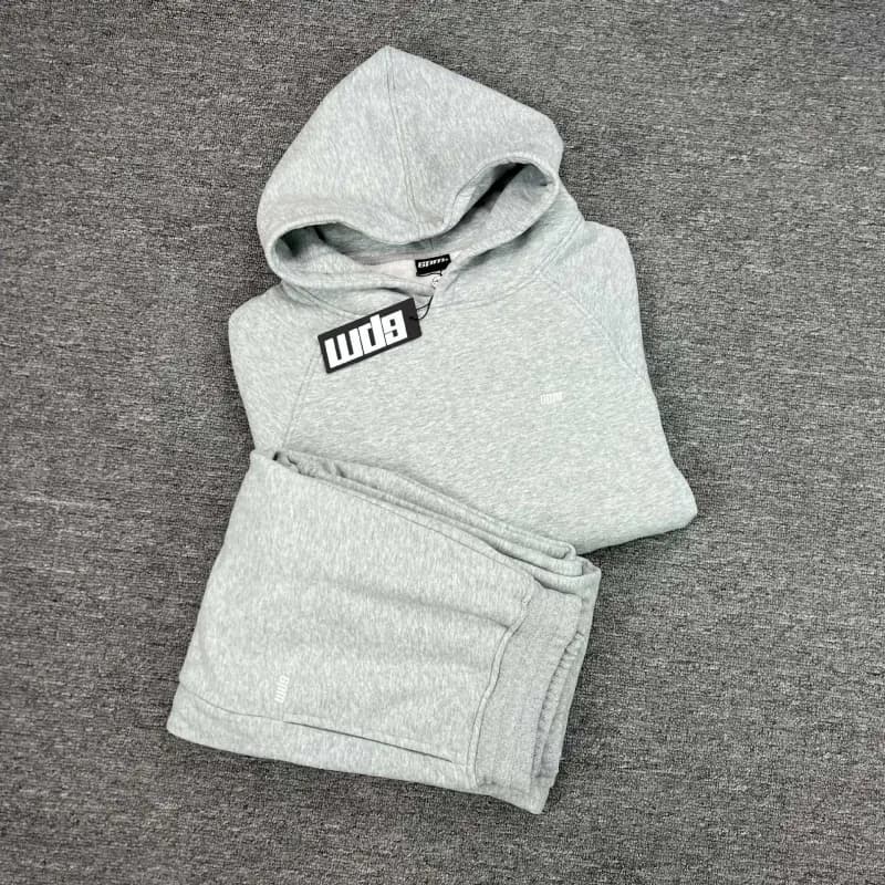 Fear of God Essentials Hoodie and Joggers Set Heather Grey — 暗灰套装