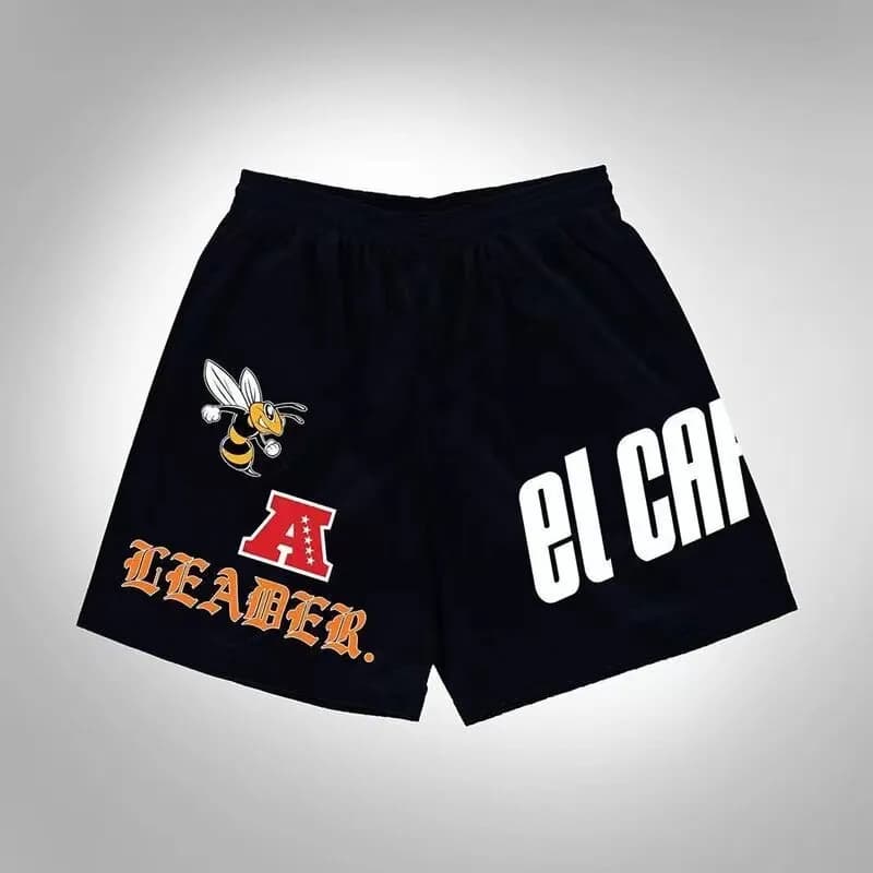 Fear of God Essentials Mesh Shorts Floral Logo Print — 荧光黄1
