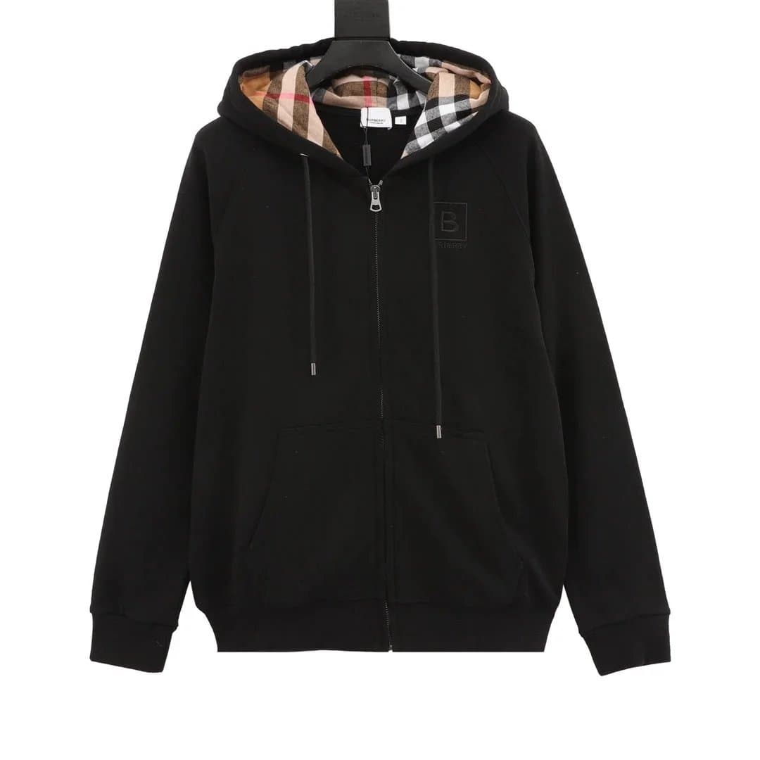 Burberry Zip-Up Hoodie Checkered Lining