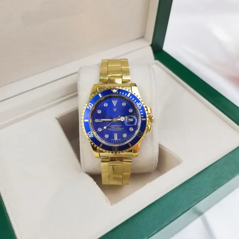Rolex Submariner Two-Tone Blue Dial — 金色表带蓝水鬼