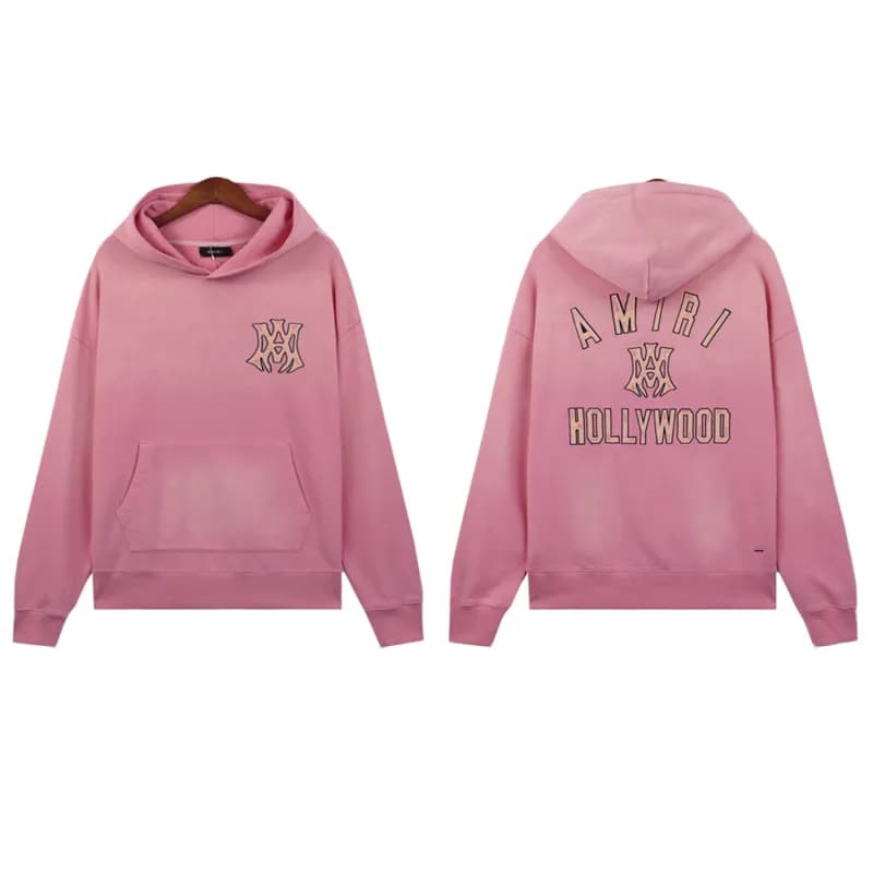 Amiri Hooded Sweatshirt Distressed Logo — 5891洗水粉