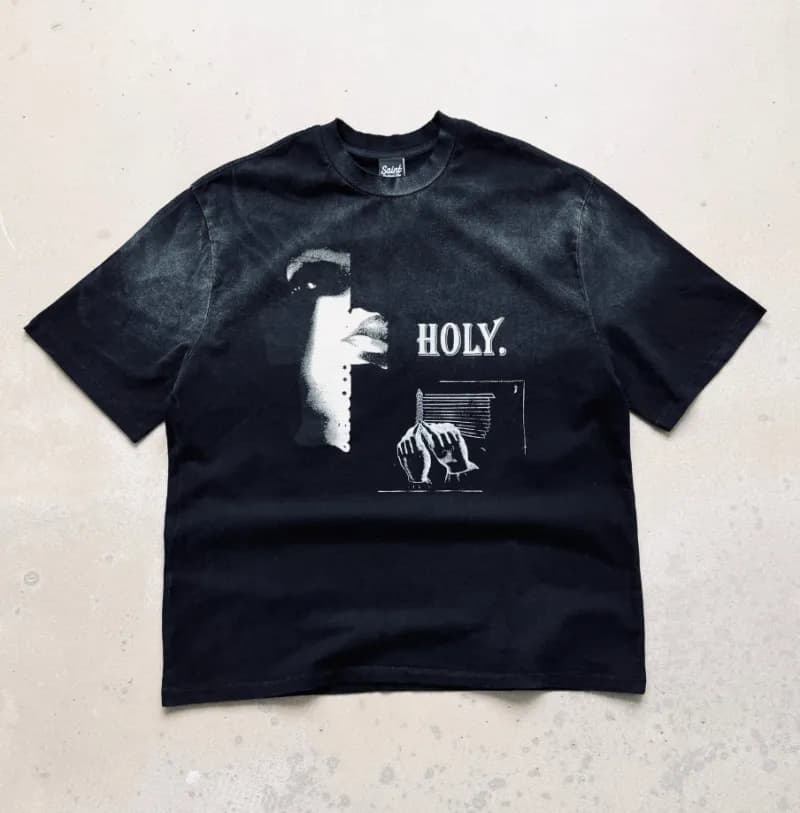 Saint Laurent Graphic Tee Holy Print