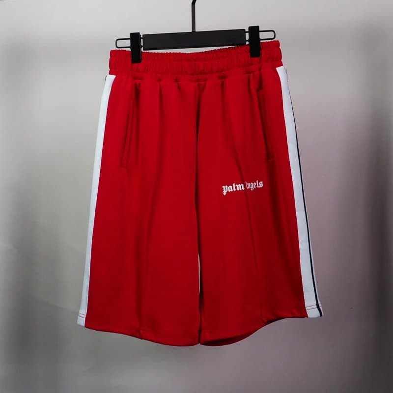 Sp5der Graphic Shorts Flame Print — 红色