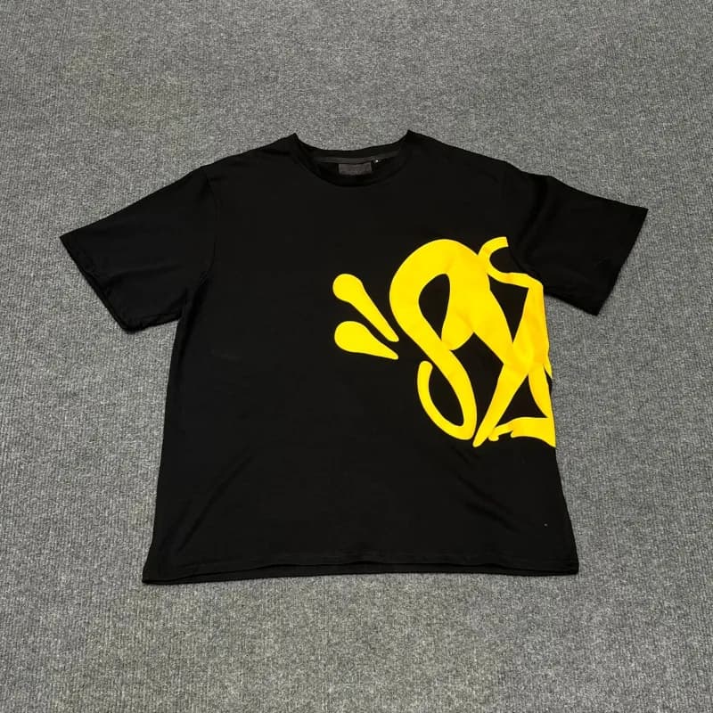 Balenciaga Graphic T-Shirt Yellow Logo Print