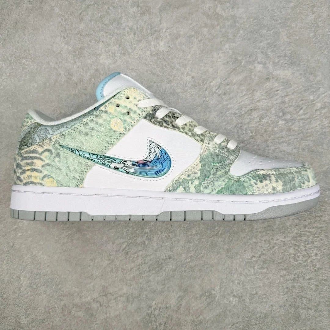 Nike × Off-White Dunk Low Sail Green Blue