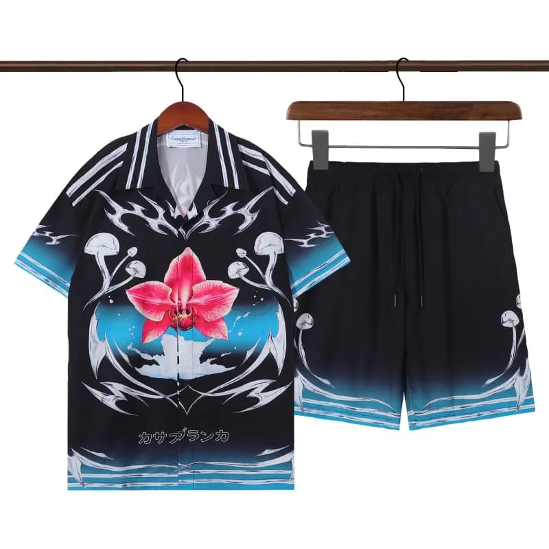 Gucci Printed Shirt and Shorts Set GG Anchor Motif — Q330 set picture