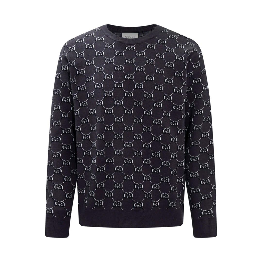 Gucci GG Knit Sweater Intarsia Logo Pattern