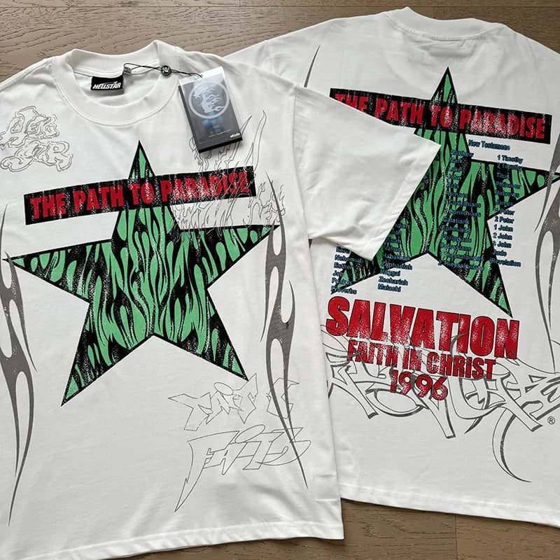 Hellstar Graphic Tee Flame Logo — 5610 白色