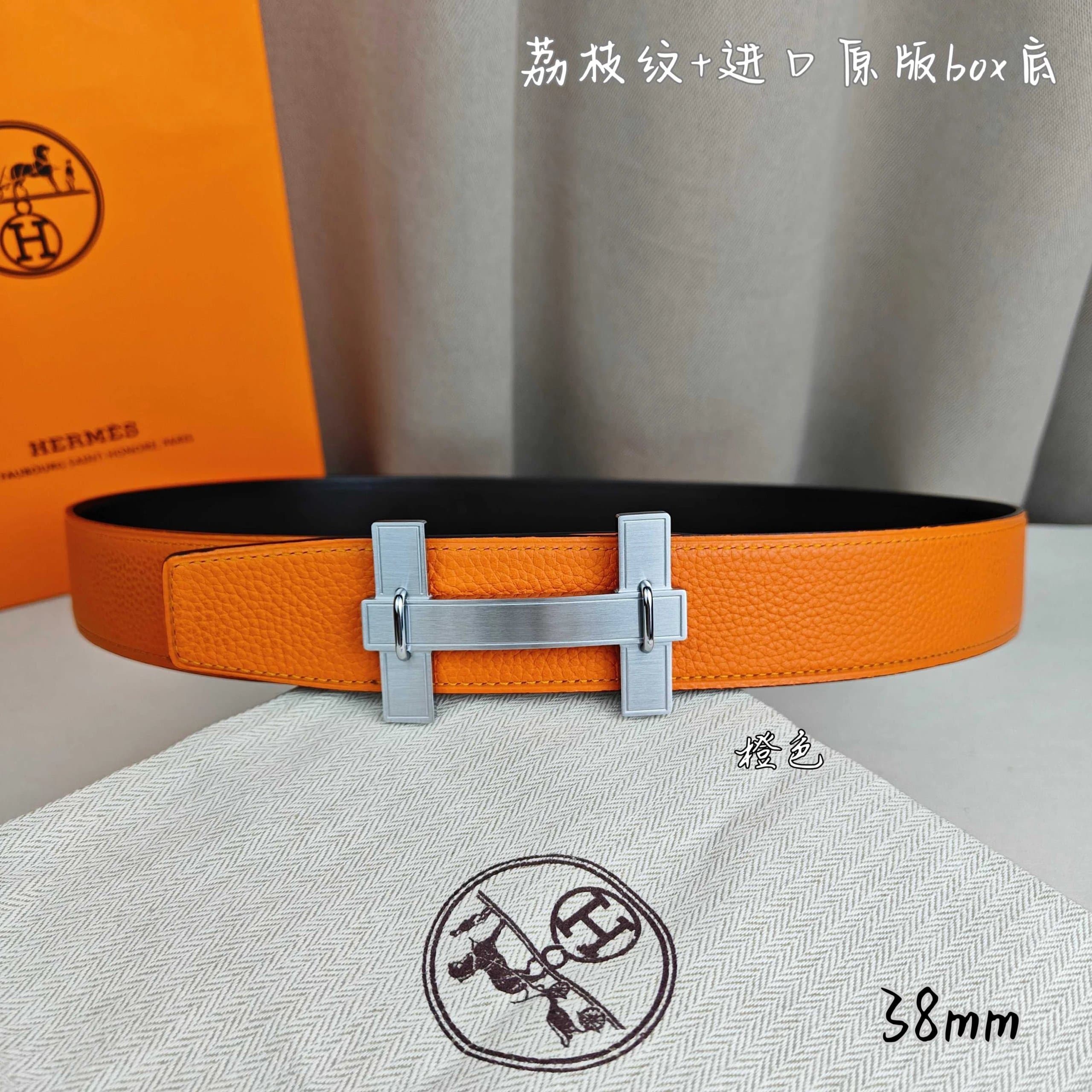 Hermès Constance Belt Orange Togo Leather