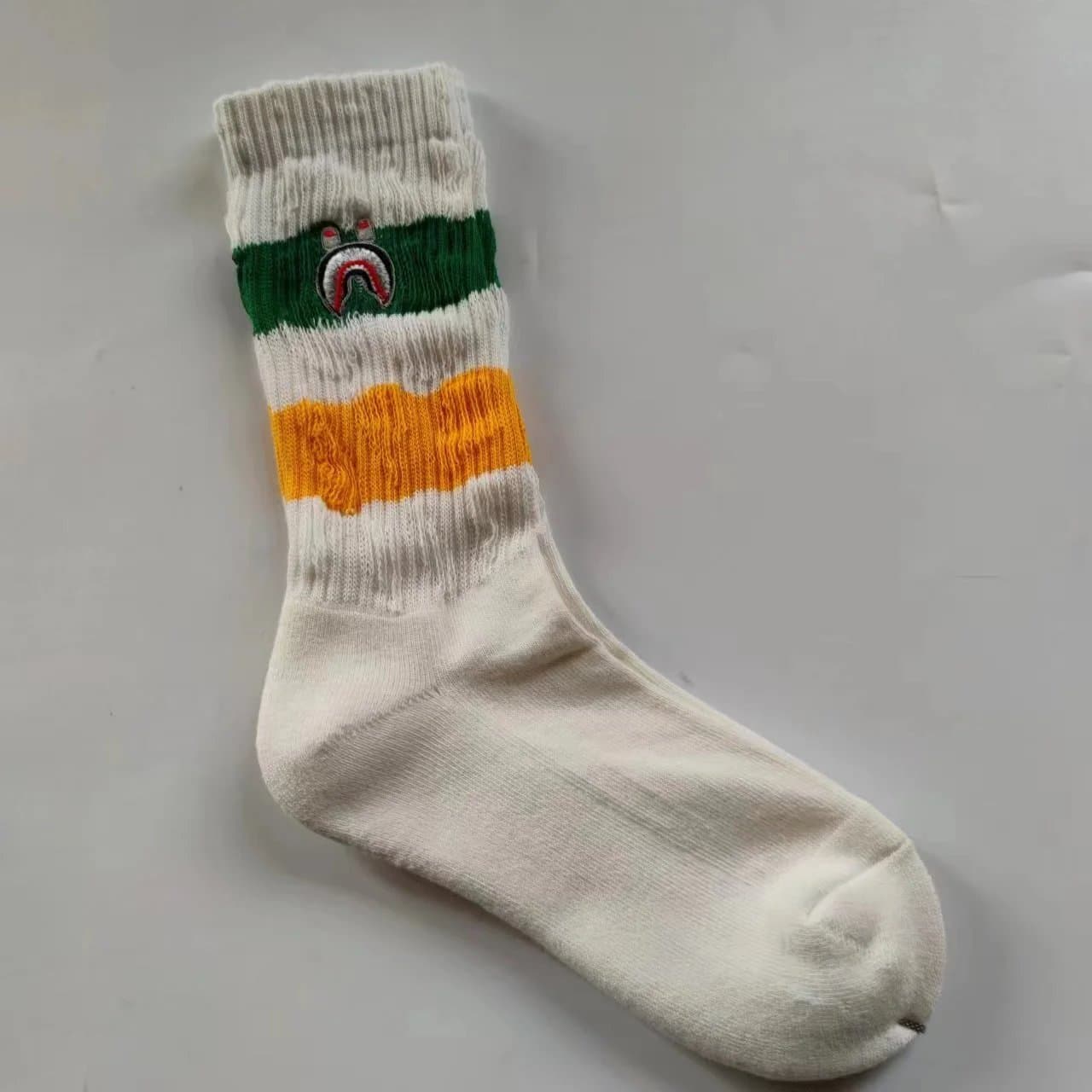 BAPE Crew Sock Shark Logo Stripe