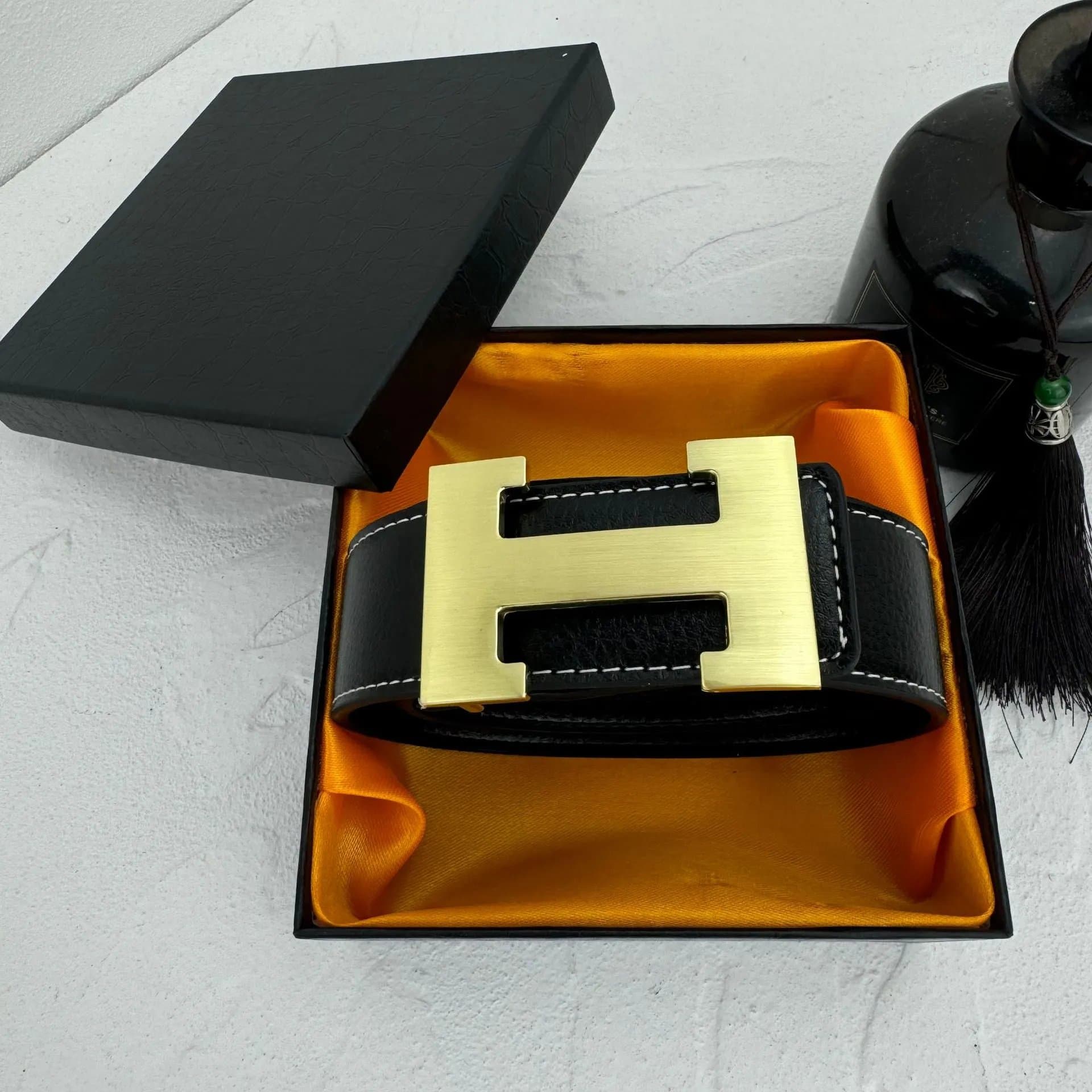 Hermès Constance Belt Gold Hardware — 黑色金扣