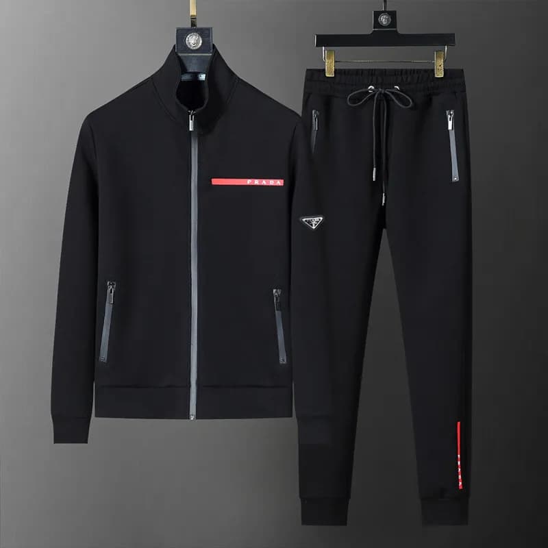 Hugo Boss Track Suit Black Beige Stripe — 38078 black