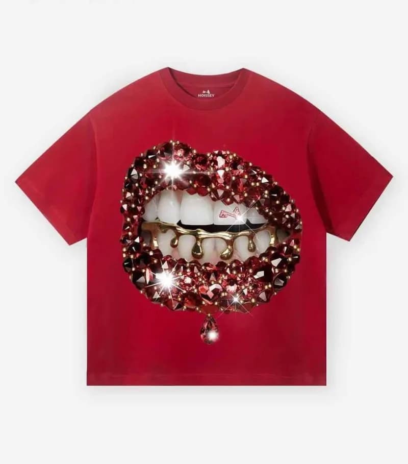 Rick Owens Graphic T-Shirt Triple Lips Print — 33