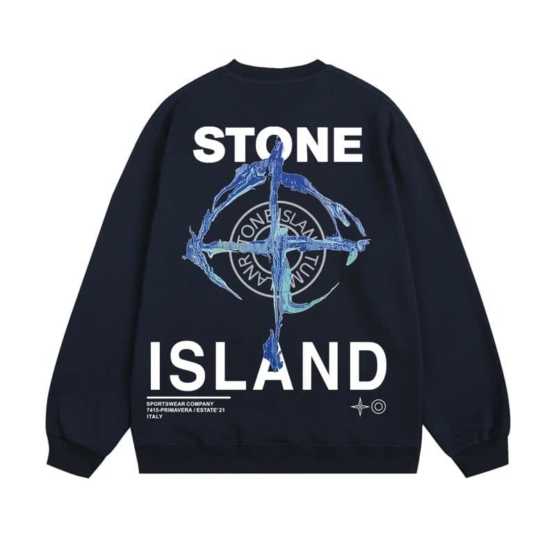 Crewneck Sweatshirt Stone Island Logo Print