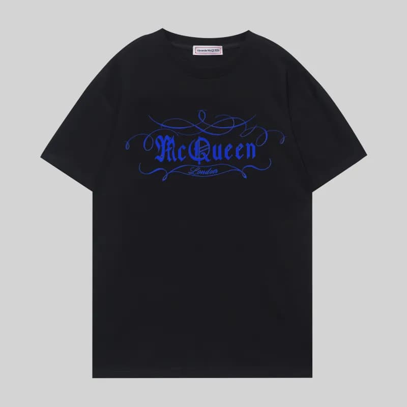 Alexander McQueen Logo T-Shirt Brushstroke Logo — T116 black