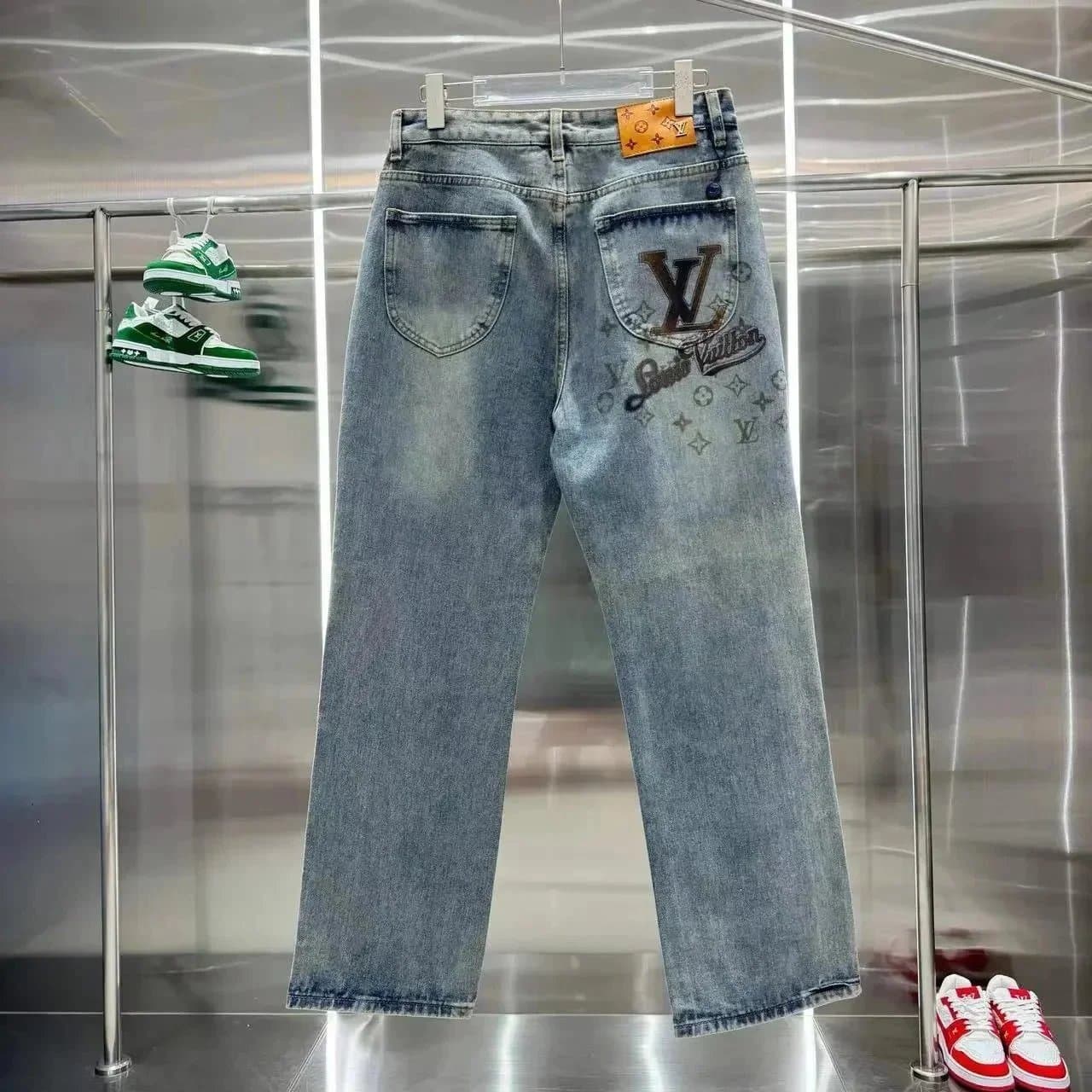 Louis Vuitton Patchwork Denim Trousers Pixelated Check — 16