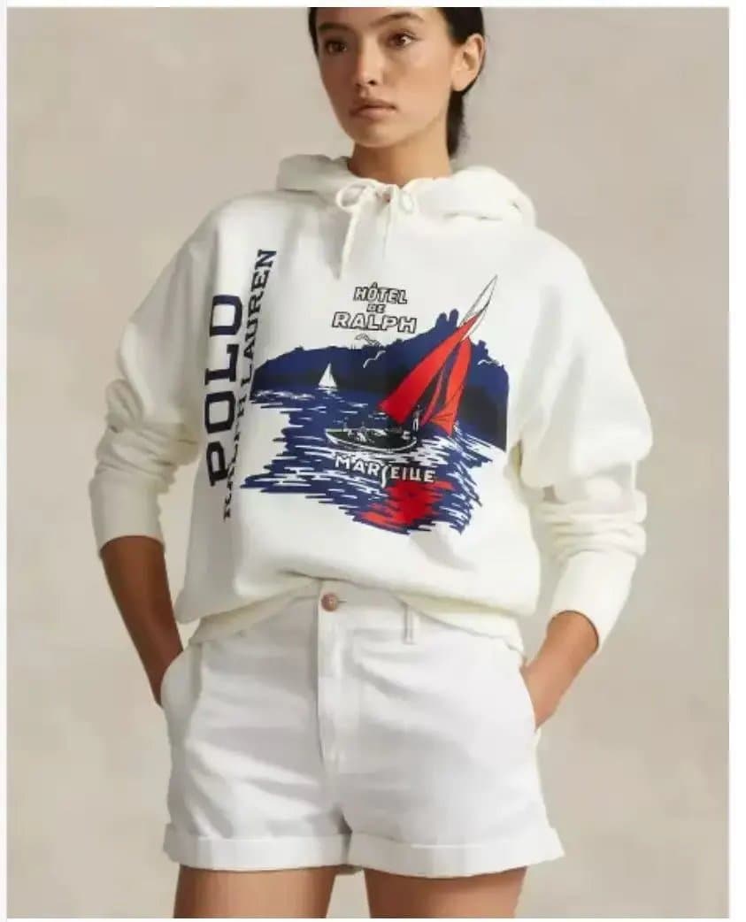 Polo Ralph Lauren Hooded Sweatshirt Hôtel de Ralph Marine Graphic