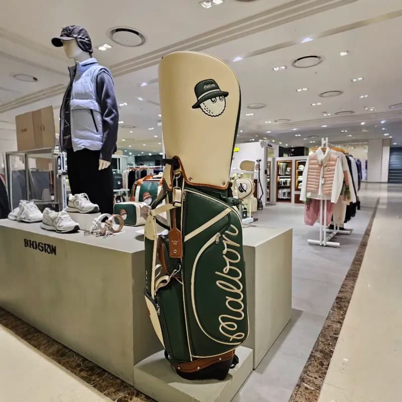 Malbon Golf Golf Bag Script Logo — 绿色双帽