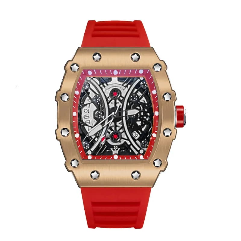 Richard Mille RM 011 Sapphire Dial with Blue Rubber Strap — Wine red