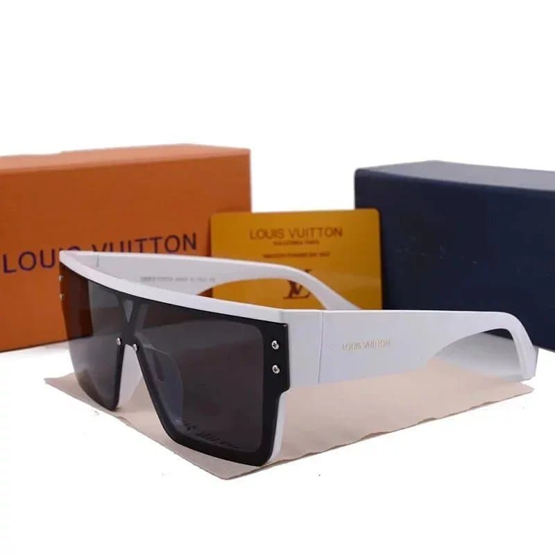 Louis Vuitton Shield Sunglasses White Frame with Black Lens
