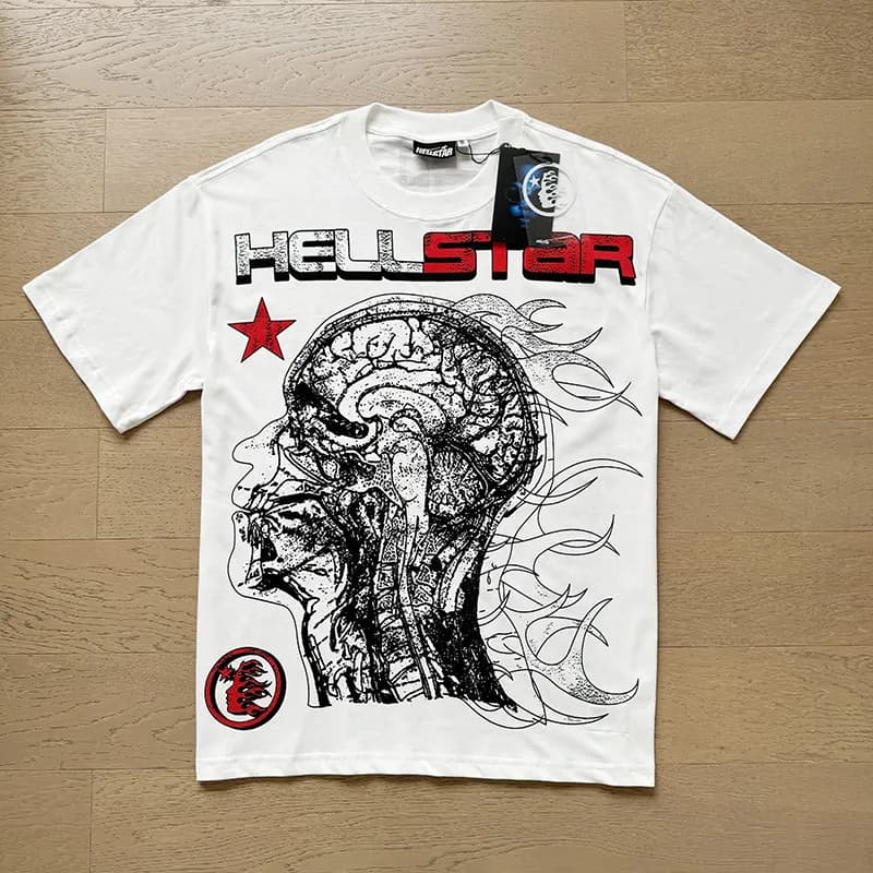 Hellstar Graphic Tee Brain Flame Print