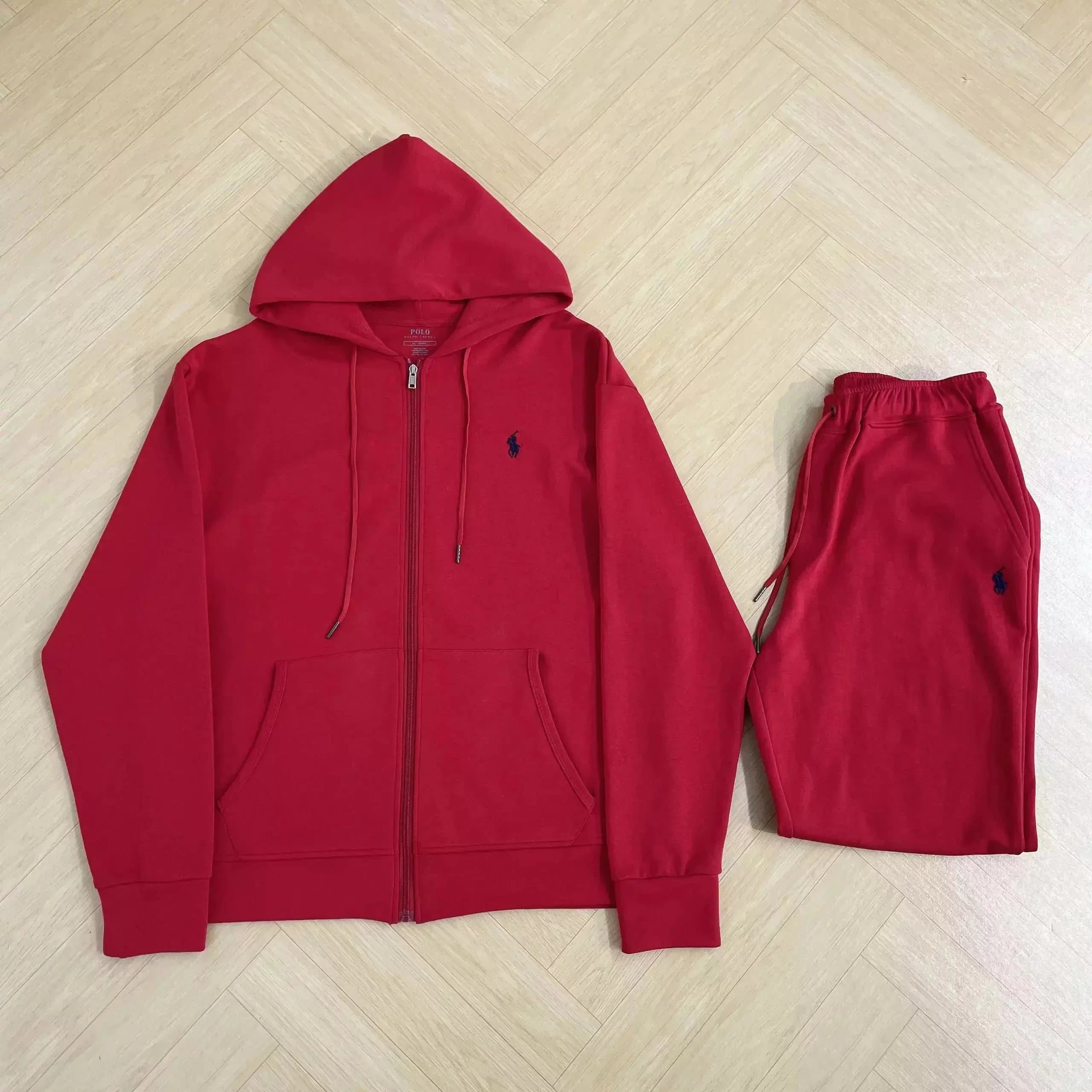 Lacoste Hoodie and Joggers Set Solid Black — 07红色002