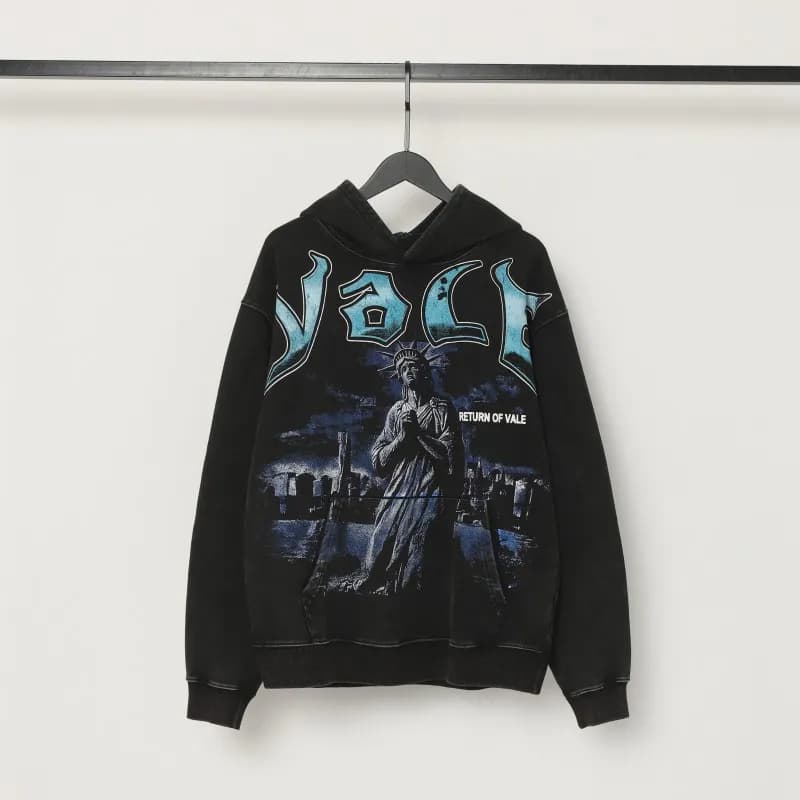 Valentino Hooded Sweatshirt Statue of Liberty Print