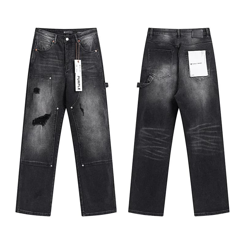 Utility Jeans Distressed Black Wash