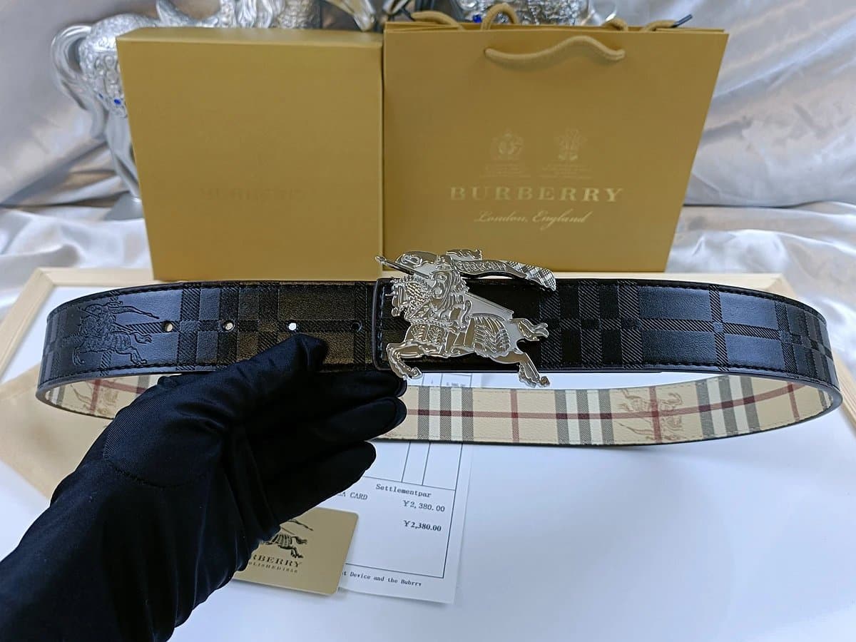 Burberry Equestrian Knight Belt Check Print