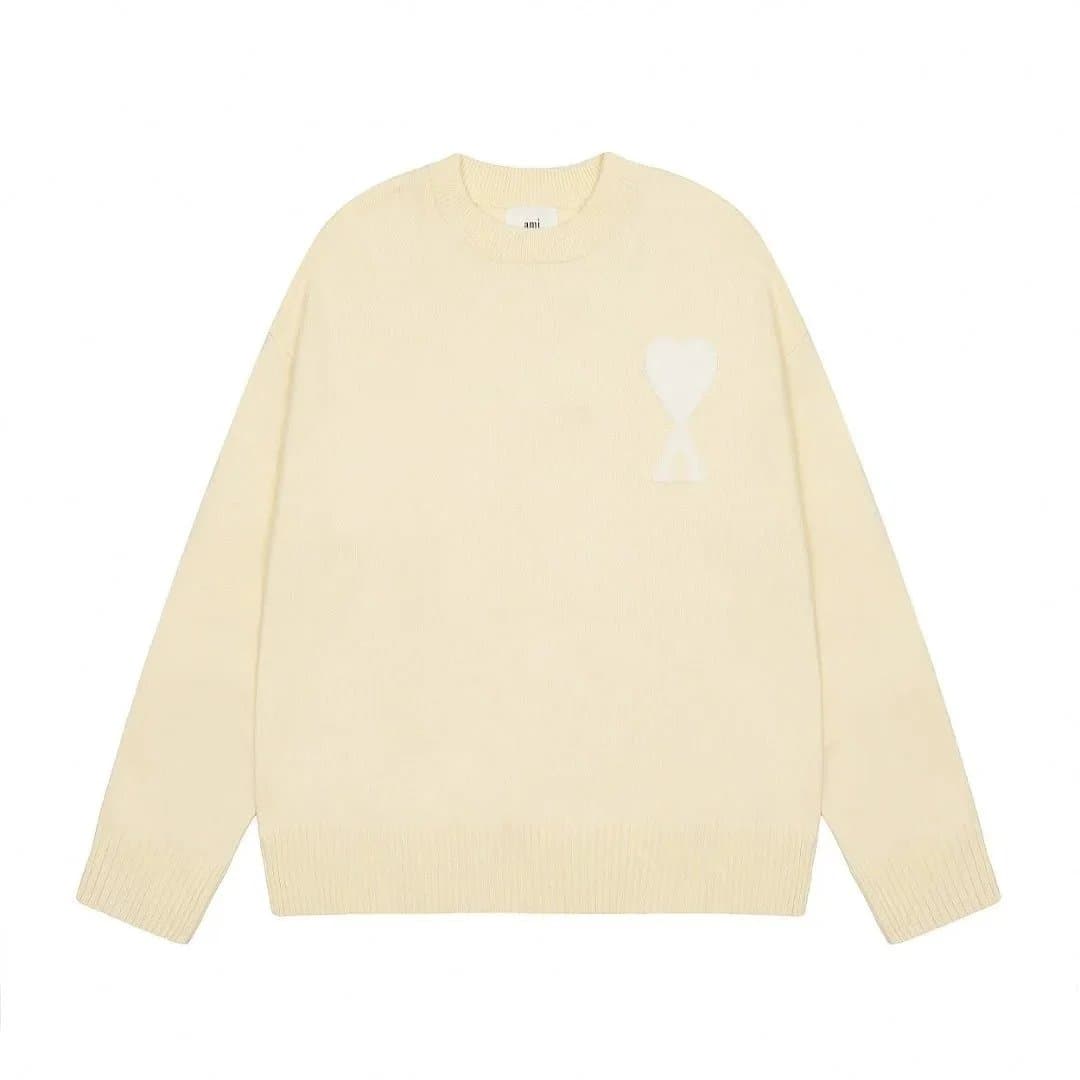AMI Paris Crewneck Sweater Heart Logo