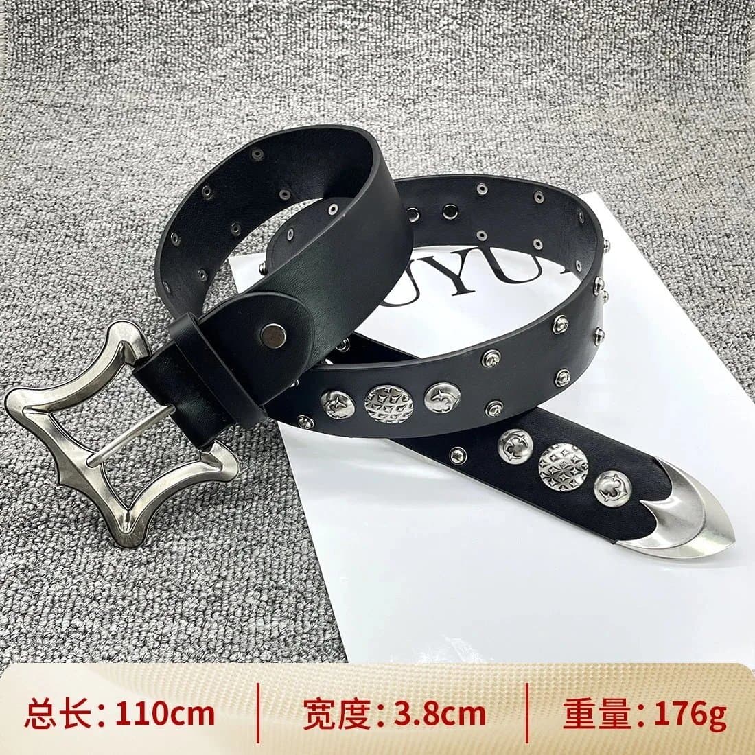 Chrome Hearts Eagle Cross Belt Studded — 【方扣双排钉108cm】十字架腰带