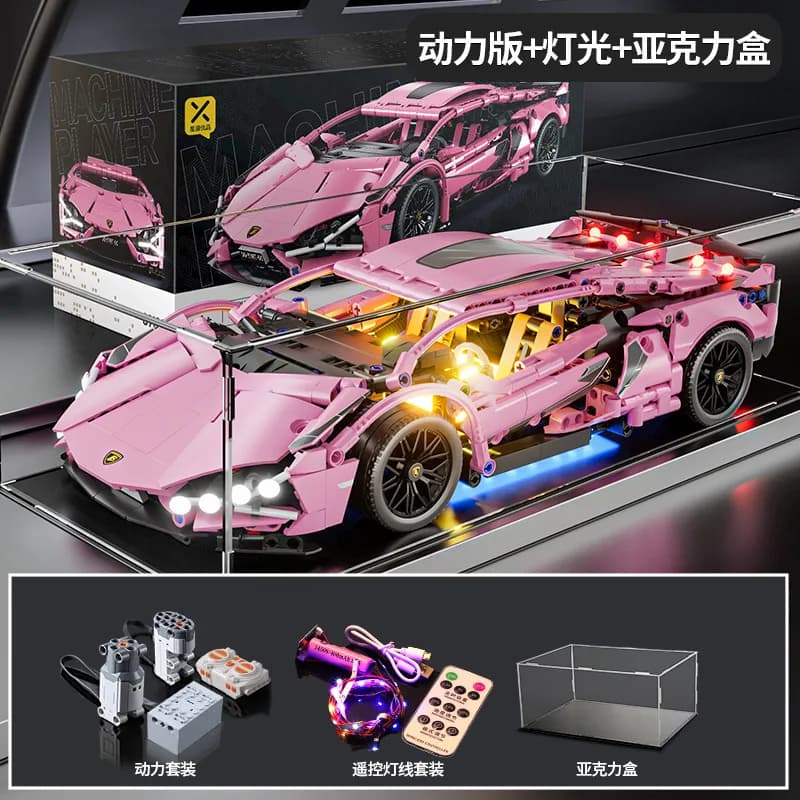 Sp5der Lamborghini Sián FKP 37 Power Function + LED Lights + Acrylic Display Case