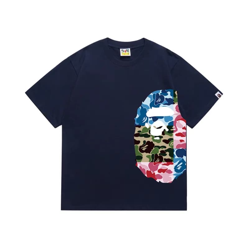 BAPE Ape Head Tee Multi-Color Camo Print — 1315藏青色