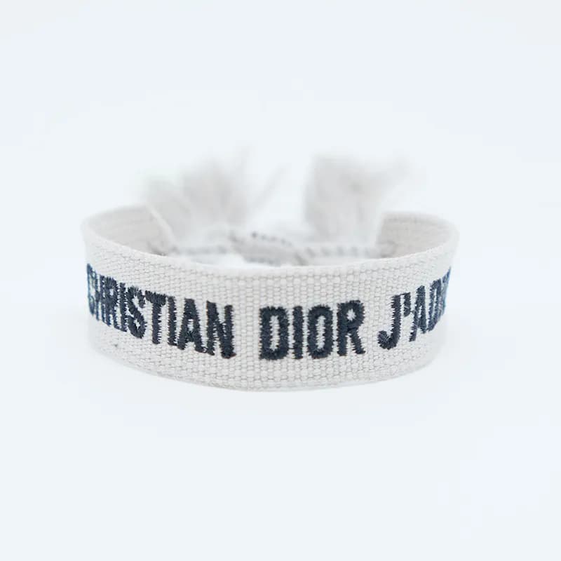 Dior J'Adior Woven Bracelet Pink with Black Logo — 76#