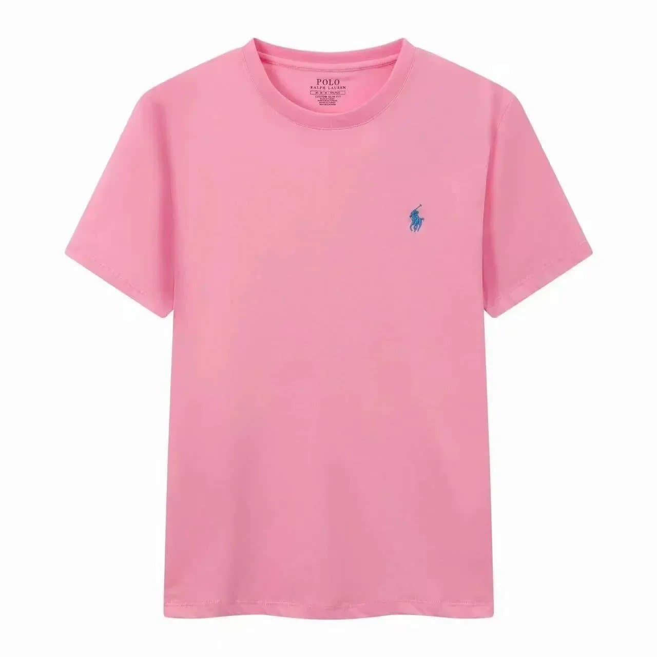 Polo Ralph Lauren Polo Tee Custom Slim Fit — 粉色蓝标