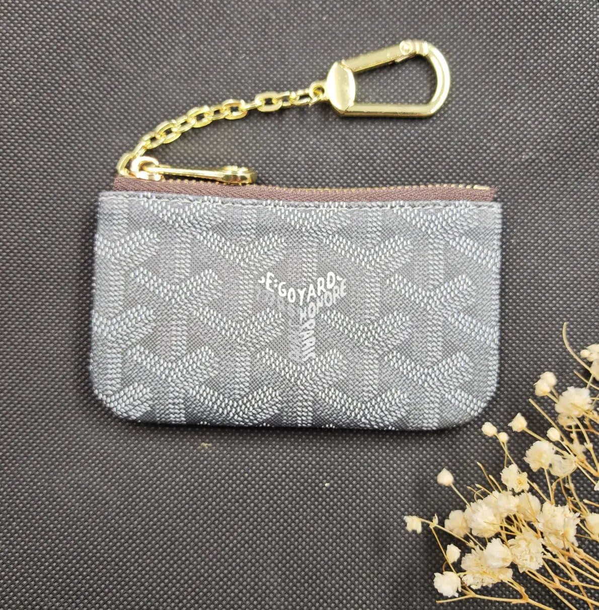 Goyard Zippered Coin Pouch Goyardine Canvas