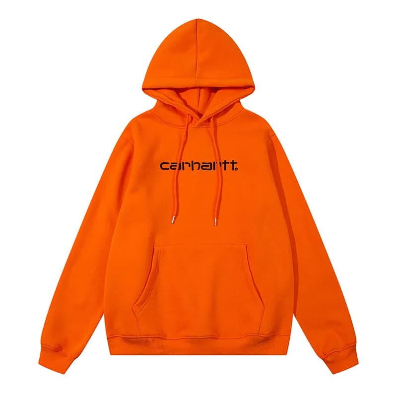 Carhartt Hooded Sweatshirt Embroidered Logo — 662 orange