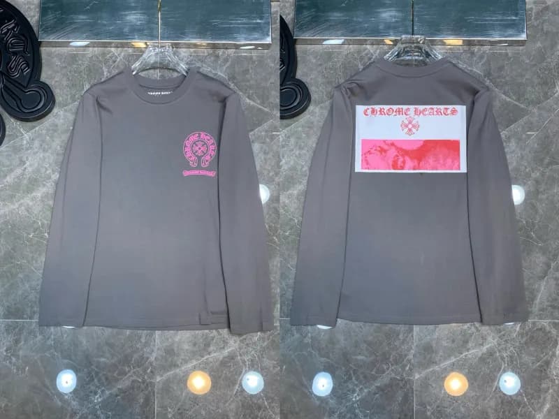 Long Sleeve Tee Chrome Hearts Logo Print