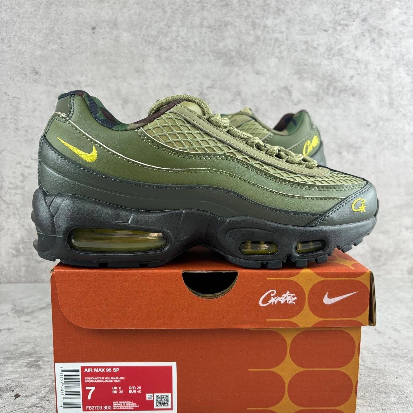 Nike × Corteiz Air Max 95 SP Sequoia/Tour Yellow-Black