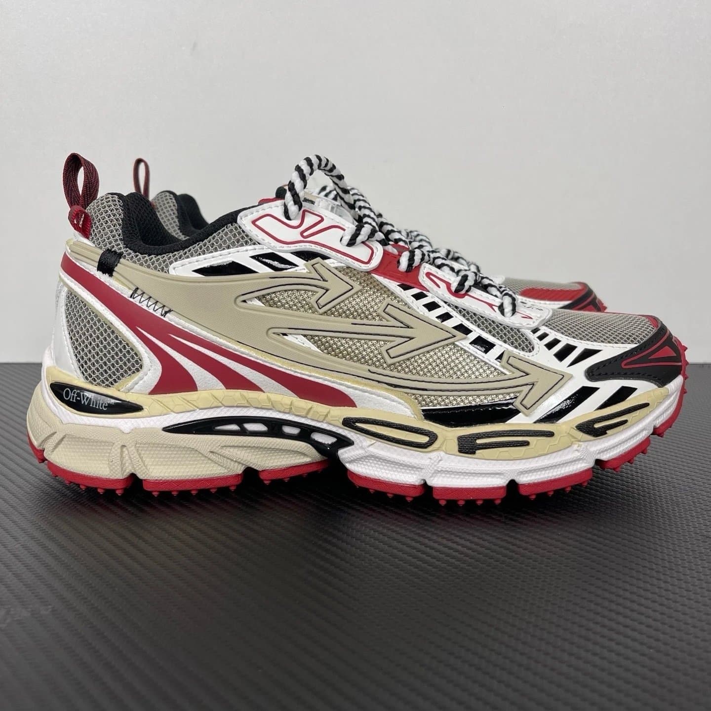 Off-White Arrow Trainer Grey Pink — S版本 · OW跑鞋白红绿000032